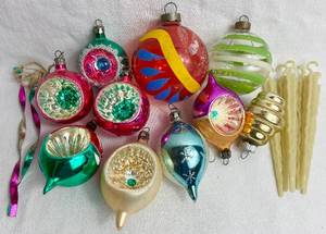 Vintage Shiny Brite and Vintage Glass Ornaments