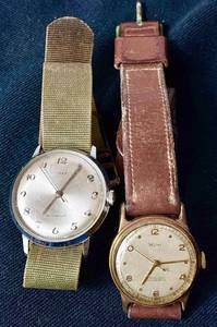 Vintage Mens Wristwatch Bundle of Wyler Incaflex and Timex Marlin