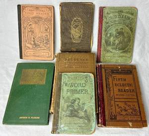 Antique Collection of First Readers and Handbooks - 7 Books