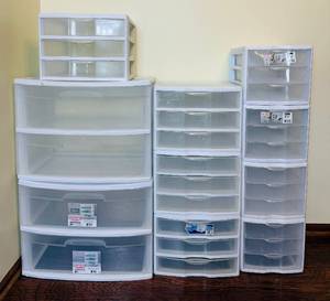 10 Sterilite Plastic Drawers Organizers