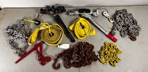Tow Straps, Chains, Load Binder and Come-A-Long Bundle
