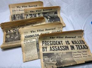 President Kennedy Assassination Newspapers from The Flint Journal