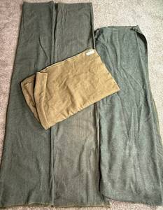 Vintage Bundle of 4 Green Wool Military Blankets