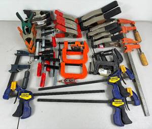 Large Collection of Clamps, Bar Clamps &  Irwin Quick Clamps