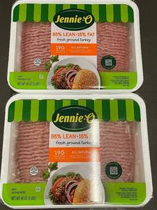 H - Jennie-O Ground Turkey 85% Lean 15% Fat - Fresh Ground Turkey 3 lb - 2 Pack