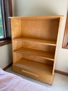 Wooden Bookshelf With Drawer 31 W X 12 D X 40 H, handcrafted