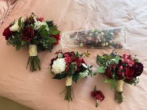 Artificial Flower Mixed Lot - Bouquets, Stems & Rose Heads