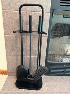 Black Fireplace Tool Set With Stand