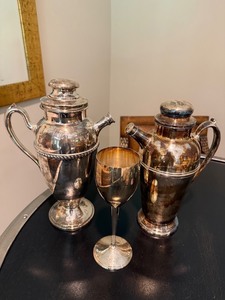 F.B. Rogers Silver Plate Cocktail Shakers & Goblet Mixed Lot