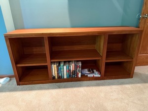 Wood Bookcase Room Divider With Open Shelves