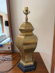 Vintage Brass Table Lamp Base Hollywood Regency Style 22in As-Is