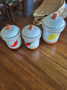 Ceramic Pepper Canisters Set of 3