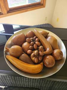 Wooden Fruit Bowl Arrangement