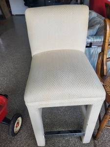 Upholstered Bar Stool With Chrome Footrest