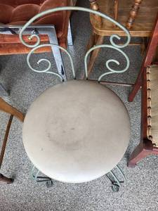 Scrolled Metal Upholstered Accent Chair