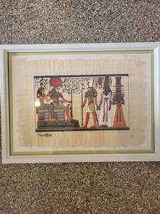 Framed Egyptian Papyrus Style Artwork