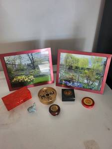 Mixed Lot Framed Landscape Prints, Asian Decor & Boxes