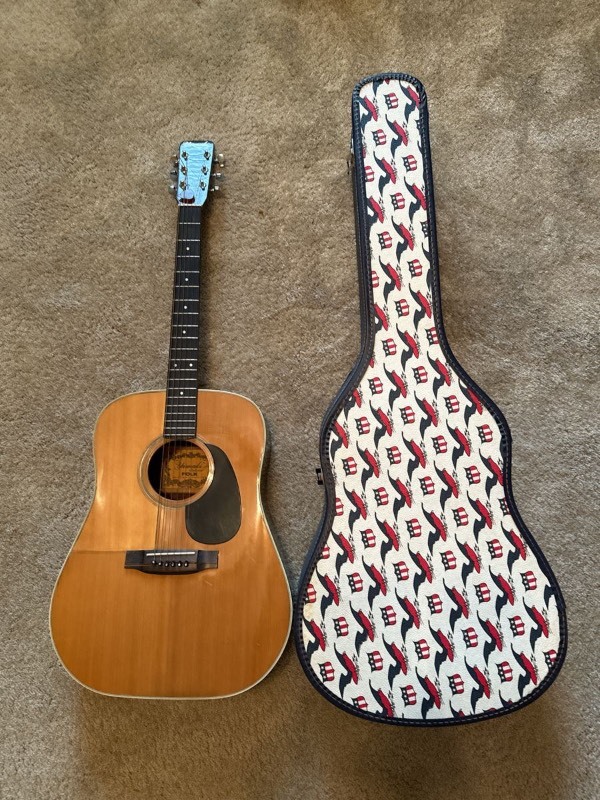 Yamaki Deluxe Folk Acoustic Guitar Made in Japan w/ Hard Case for
