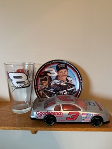 Dale Earnhardt NASCAR Collectibles Plate Pint Glass & #3 Car Bank