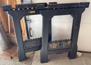 Stanley Folding Sawhorses Pair Heavy Duty Portable Work Supports