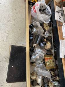 Box Lot of Assorted Casters Furniture Wheels Glides & Hardware