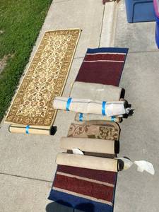 Lot of Assorted Area Rugs Runners Floor Mats Neutral Floral Striped