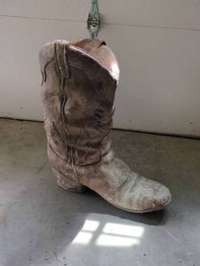Western Boot Style Planter Large Decorative Garden Accent 21in