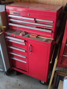 Homak 2-Piece Rolling Tool Chest Cabinet with Assorted Contents
