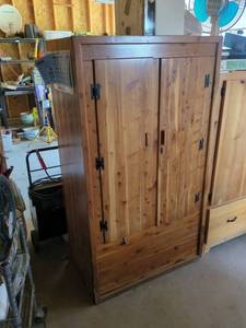 Rustic Cedar Armoire Wardrobe Cabinet Double Door 39x22x64
