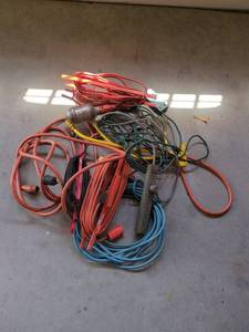 Lot of Assorted Extension Cords Power Strip Trouble Light Adapters