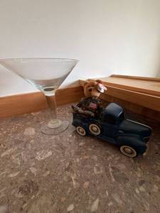 Lot of Ford Pickup Planter Oversized Martini Glass Ty Bear Decor