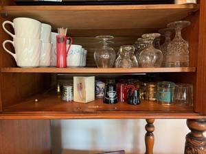Vintage Assorted Barware & Mugs Glass Tumblers Souvenir Drinkware