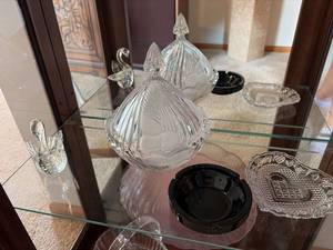 Assorted Pressed Glass Crystal Decor Candy Dishes Swan Ashtray