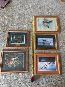 Lot of Framed Wildlife Prints Norlien Millette Mock Heinz Deer Ducks Hummingbirds
