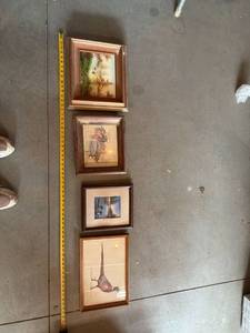 Set of 4 Vintage Framed Wildlife Scenic Prints Ducks Pheasant Loons