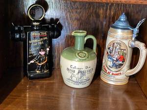 Lot of Vintage Barware Decanter Whiskey Jug Lidded Beer Stein