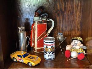 Vintage Golf Collectibles Lot RC Car Pewter Barware Indy 500 Can