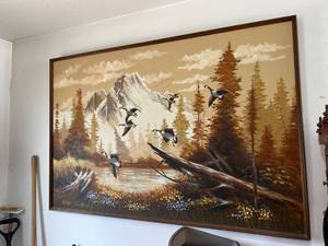 Walter Sherwood Mountain Landscape Painting Framed 42x61