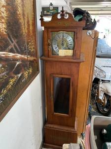 Ridgeway Grandfather Floor Clock Wood Case Roman Dial Approx 6 Ft