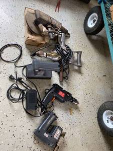 Vintage Power Tool Lot Drills Sanders Jigsaw Home-Utility Black & Decker