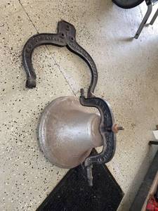 Antique Cast Iron Farm Dinner Bell w Yoke Hanger MDB & Co Cincinnati