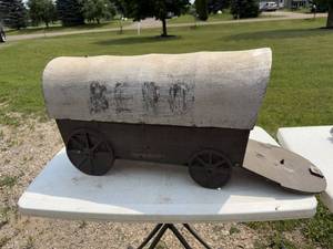 Vintage Schaper Covered Wagon Toy Display Storage Wagon