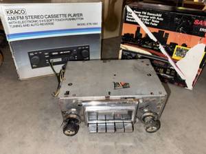 Vintage Kraco & Sanyo Car Stereo Cassette Players w Boxes