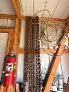 Lot of Heavy Duty Tow Logging Chains With Large Forged Hook
