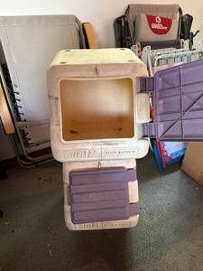 Blitz Stack-N-Stor 40 Plastic Storage Bin Cabinet w Doors Good
