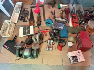 Mixed Garage Tool Lot Craftsman Grinder Skil Saws Hand Tools Shop