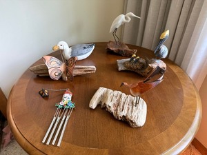 Coastal Bird Driftwood Art Lot John Perry Egret Seagull Pelican Decor