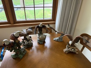 Crystal Cathedral Ministries Eagles Club Figurine Lot of 5 Bald Eagles