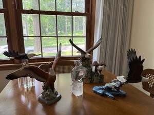 Lot of 5 Eagle Figurines Crystal Cathedral Hour of Power Decor