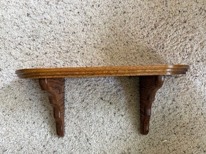 Solid Oak Wall Shelf with Corbels Rounded Front 18in Very Good